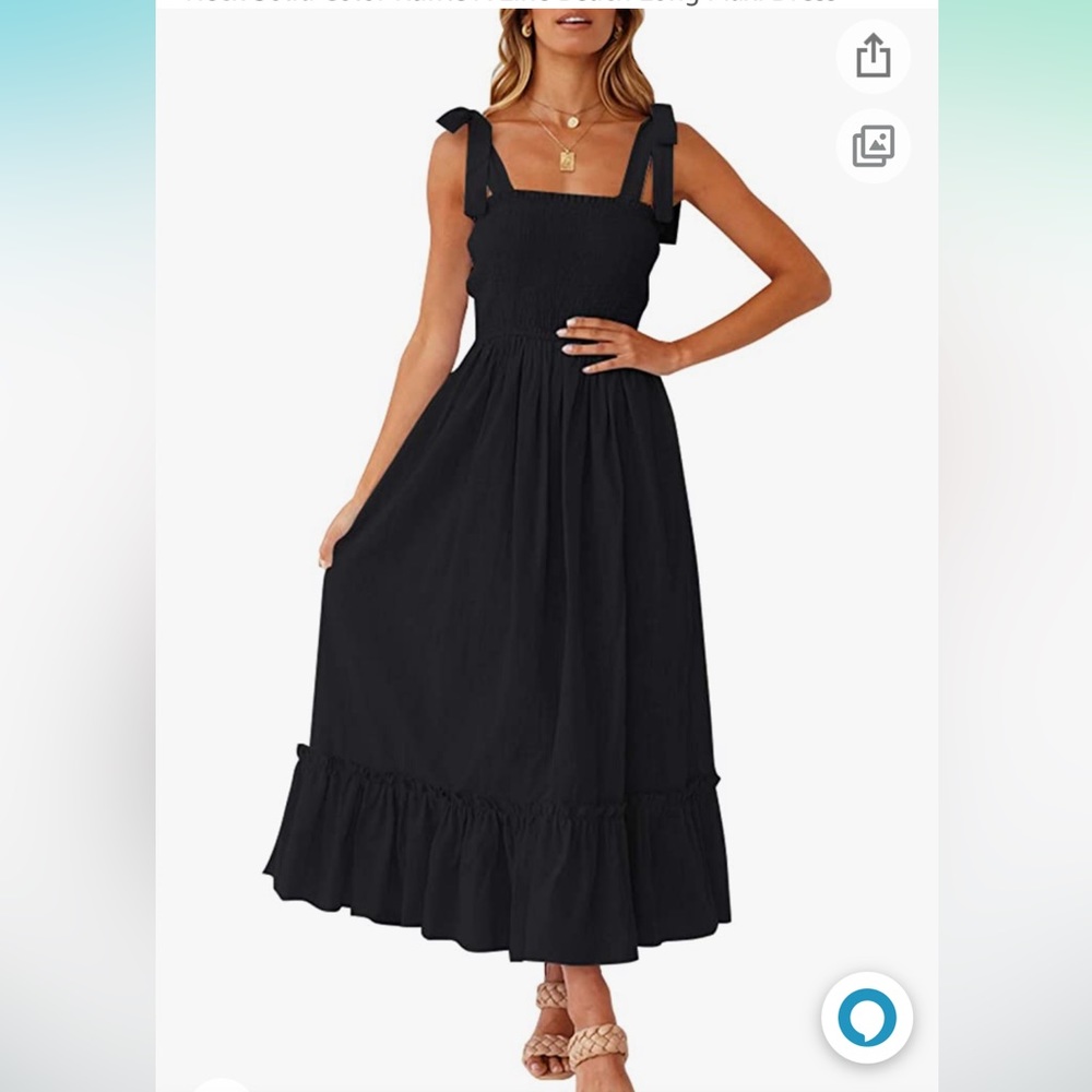 Black tie strap tiered maxi by Zesica